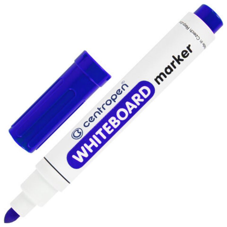 Изображение Маркер стираемый для белой доски СИНИЙ, CENTROPEN "Dry-Wipe", 2,5 мм, 8559, 5 8559 0117