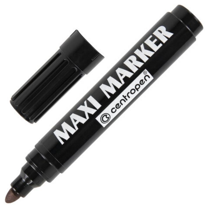 Изображение Маркер перманентный универсальный ЧЕРНЫЙ CENTROPEN "Maxi Marker", 2-4 мм, 8936, 5 8936 0112