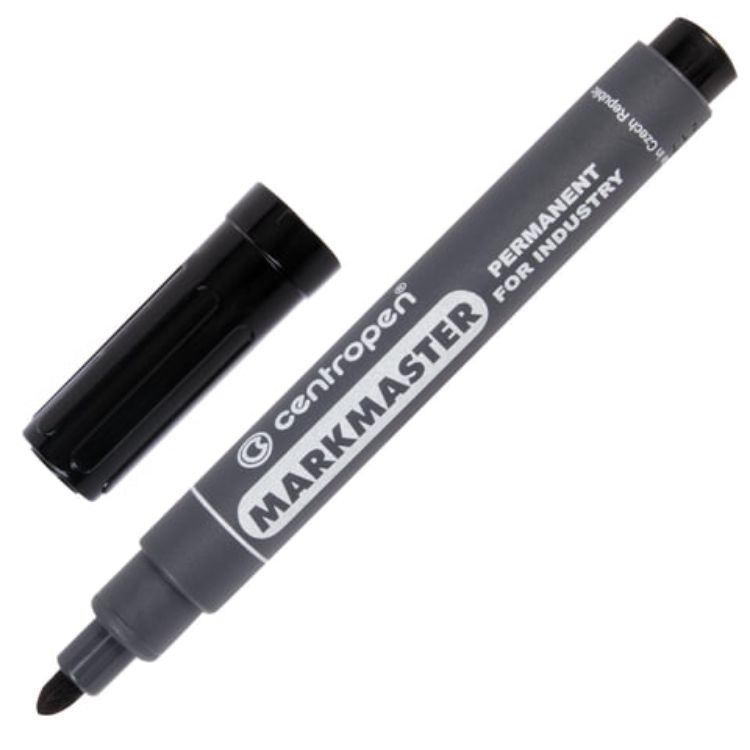 Изображение Маркер перманентный для промышленной маркировки ЧЕРНЫЙ CENTROPEN "Marksmaster", 2,5 мм, 8599, 5 8599 0112
