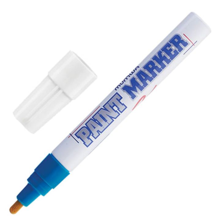 Изображение Маркер-краска лаковый (paint marker) MUNHWA, 4 мм, СИНИЙ, нитро-основа, алюминиевый корпус, PM-02