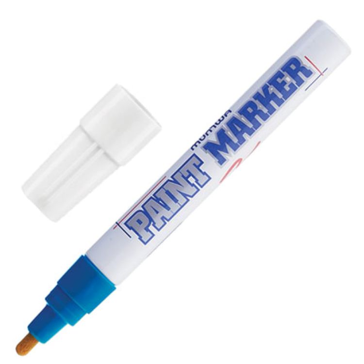 Изображение Маркер-краска лаковый (paint marker) MUNHWA, 4 мм, СИНИЙ, нитро-основа, алюминиевый корпус, PM-02