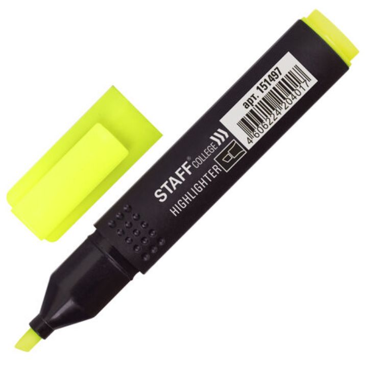Изображение Текстовыделитель STAFF College "STICK HL-497", ЖЕЛТЫЙ, 1-4 мм, 151497