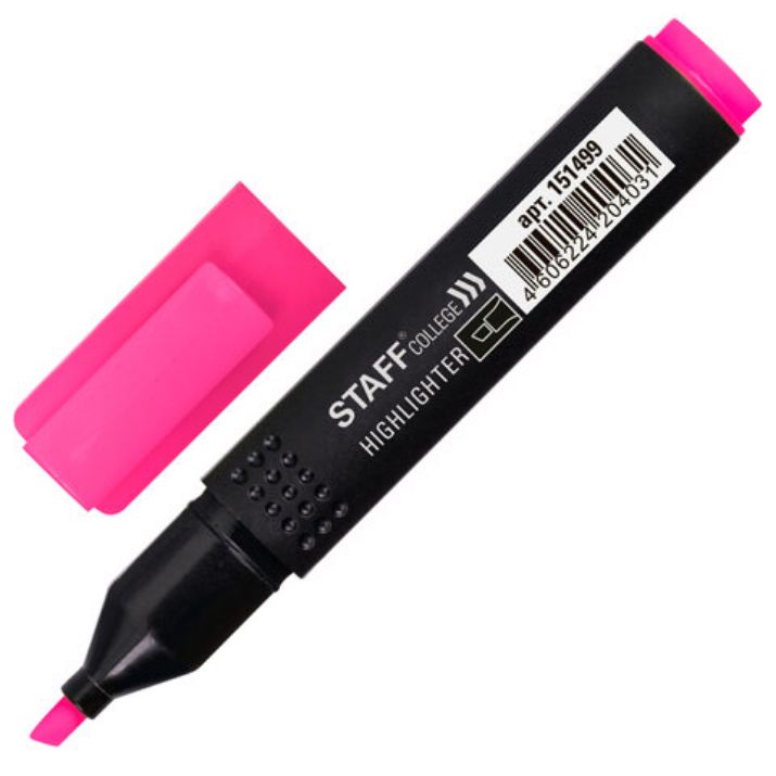 Изображение Текстовыделитель STAFF College "STICK HL-497", РОЗОВЫЙ, 1-4 мм, 151499