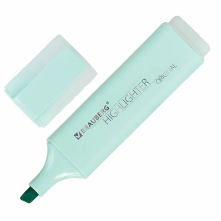 Изображение Текстовыделитель BRAUBERG "ORIGINAL PASTEL", БИРЮЗОВЫЙ, линия 1-5 мм, 151694