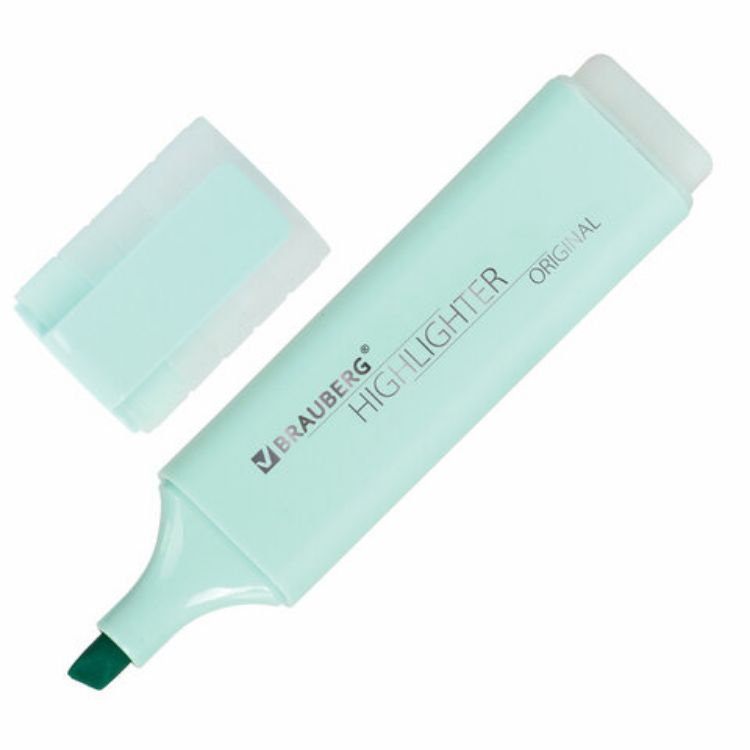 Изображение Текстовыделитель BRAUBERG "ORIGINAL PASTEL", БИРЮЗОВЫЙ, линия 1-5 мм, 151694