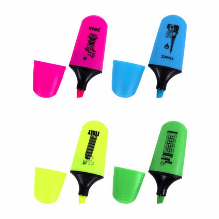 Изображение Текстовыделитель мини BRAUBERG "NEON Mini", АССОРТИ В ПЛАСТИКОВОЙ БАНКЕ, линия 1-5 мм, 152431