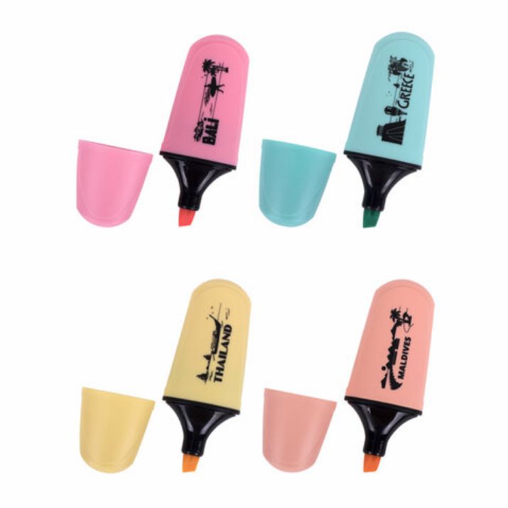 Изображение Текстовыделитель мини BRAUBERG "PASTEL Mini", АССОРТИ В ПЛАСТИКОВОЙ БАНКЕ, линия 1-5 мм, 152432