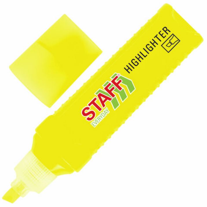 Изображение Текстовыделитель STAFF "EVERYDAY HL-707", ЖЕЛТЫЙ, линия 1-5 мм, скошенный наконечник, 152542