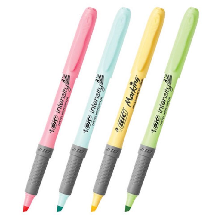 Изображение Набор текстовыделителей BIC "Grip Pastel" 4 шт., АССОРТИ, линия 1,6-4 мм, 964859