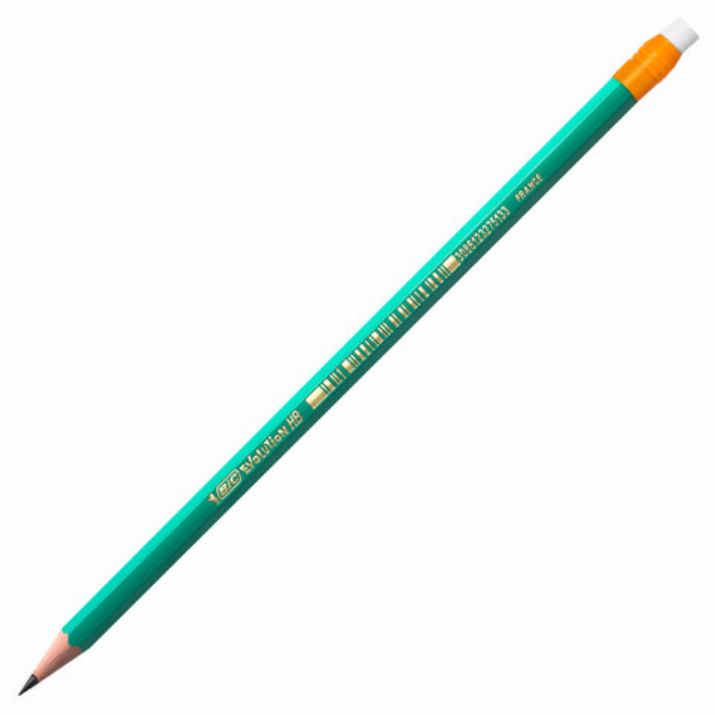 Изображение Карандаш чернографитный BIC, 1 шт., "Evolution", HB, с ластиком, корпус зеленый, 8803323