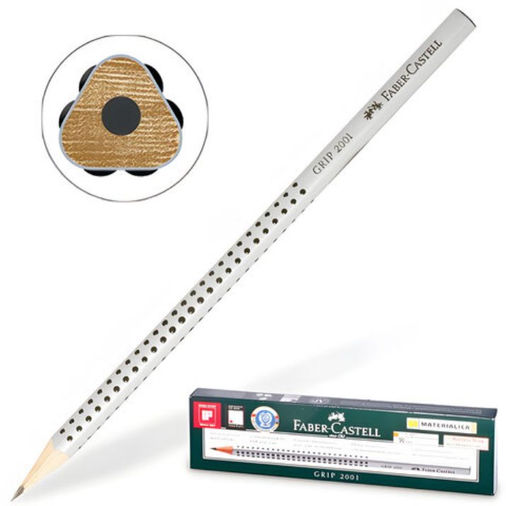 Изображение Карандаш чернографитный FABER-CASTELL, 1 шт., "Grip 2001", НВ, трехгранный, 117000