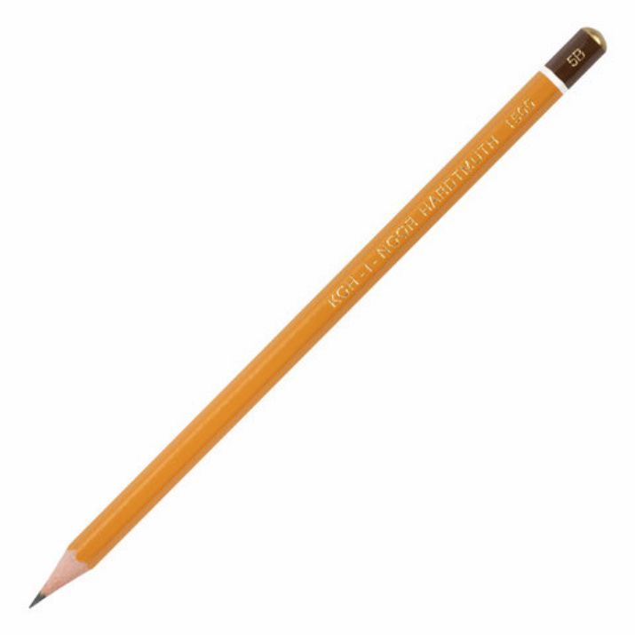 Изображение Карандаш чернографитный KOH-I-NOOR 1500, 1 шт., 5B, корпус желтый, заточенный, 150005B01170RU