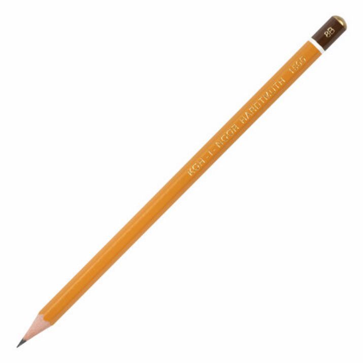 Изображение Карандаш чернографитный KOH-I-NOOR 1500, 1 шт., 8B, корпус желтый, заточенный, 150008B01170RU