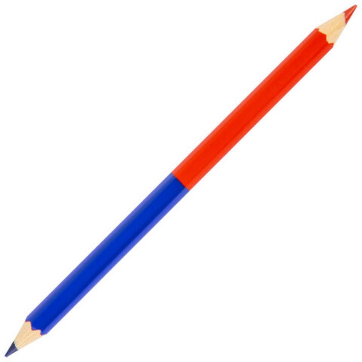 Изображение Карандаш двухцветный КРАСНО-СИНИЙ, KOH-I-NOOR, УТОЛЩЕННЫЙ, 1 шт., шестигранный, грифель 3,8 мм, натуральное дерево, 3423, 34230EG006KS
