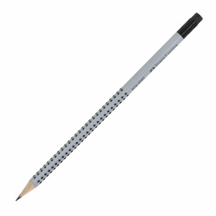 Изображение Карандаш чернографитный FABER-CASTELL, 1 шт., "Grip 2001", HB, трехгранный, с ластиком, 117200
