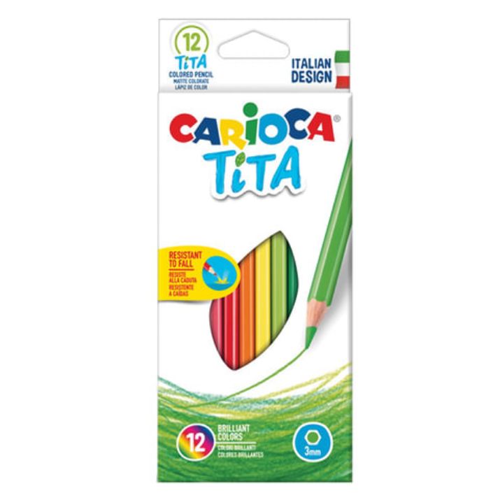 Изображение Карандаши цветные CARIOCA "Tita", 12 цветов, шестигранные, грифель 3 мм, 42793