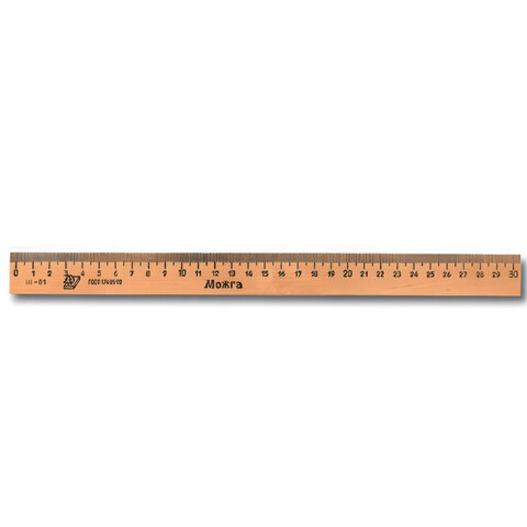 Изображение Линейка деревянная 30 см, ЛП-300, МОЖГА, С07, C07