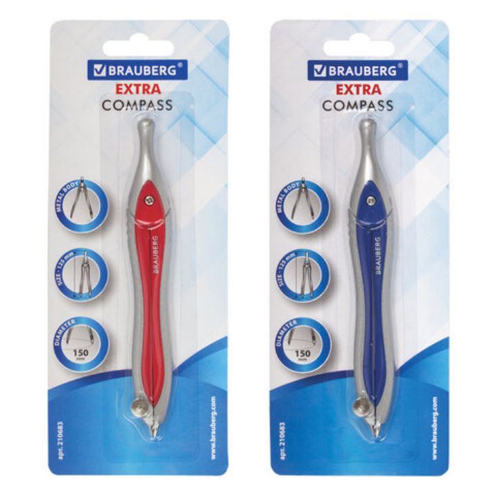 Изображение Циркуль BRAUBERG "Extra", 125 мм, блистер, 210683