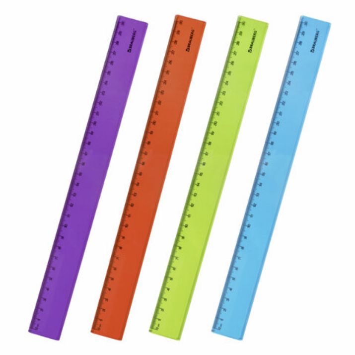 Изображение Линейка пластиковая 30 см BRAUBERG "FRUITY", тонированная, ассорти, 210767