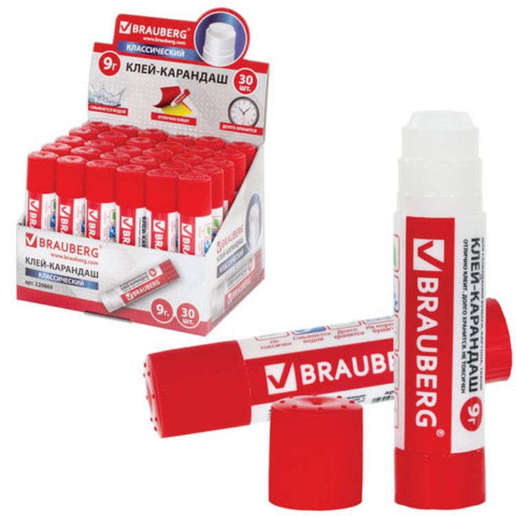 Изображение Клей-карандаш BRAUBERG, 9 г, 220869