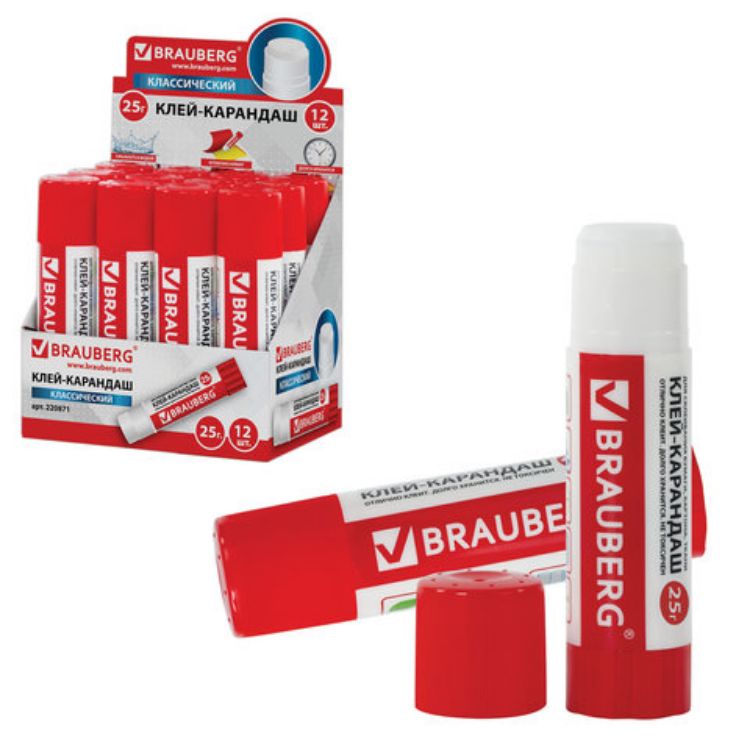 Изображение Клей-карандаш BRAUBERG, 25 г, 220871