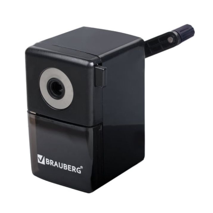 Изображение Точилка механическая BRAUBERG "BLACK JACK", крепление к столу, металлический механизм, цвет чёрный, 222516