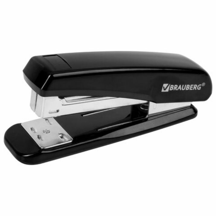 Изображение Степлер №24/6, 26/6 BRAUBERG "Classic", до 25 листов, черный, 222546