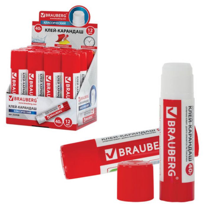 Изображение Клей-карандаш BRAUBERG, 40 г, 222928