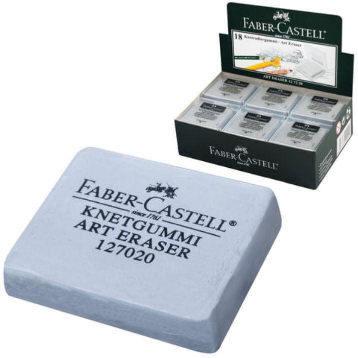 Изображение Ластик-клячка художественный FABER-CASTELL, 40х35х10 мм, серый, 127220