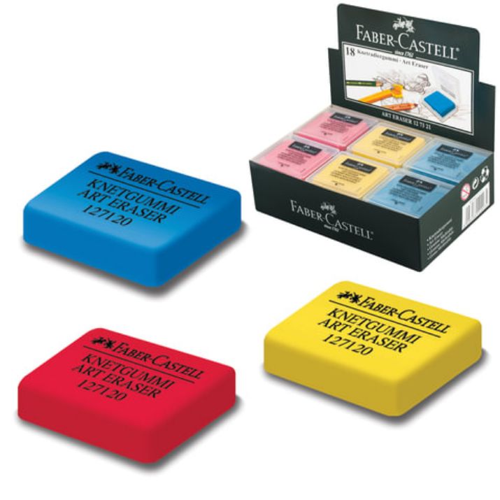 Изображение Ластик-клячка художественный FABER-CASTELL, 40х35х10 мм, цветной ассорти, 127321