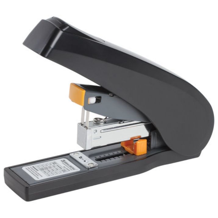 Изображение Степлер ЭНЕРГОСБЕРЕГАЮЩИЙ МОЩНЫЙ №24/6-23/13 BRAUBERG "Easy Press", до 100 листов, БЕЗ УСИЛИЙ, 224350