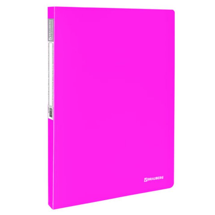Изображение Папка 20 вкладышей BRAUBERG "Neon", 16 мм, неоновая розовая, 700 мкм, 227450
