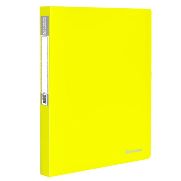Изображение Папка 40 вкладышей BRAUBERG "Neon", 25 мм, неоновая желтая, 700 мкм, 227453