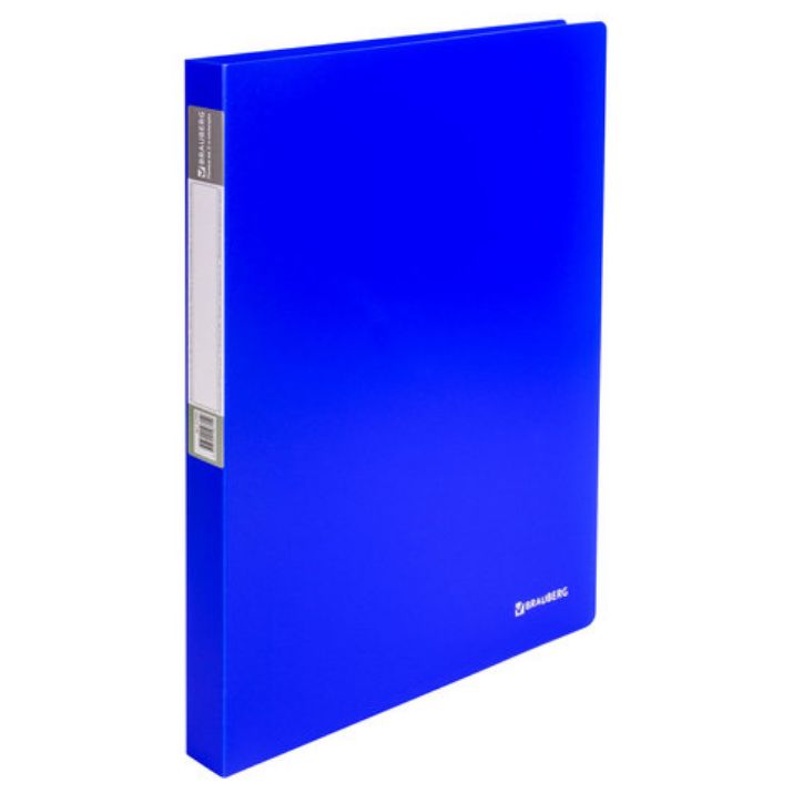 Изображение Папка на 2 кольцах BRAUBERG "Neon", 25 мм, внутренний карман, неоновая, синяя, до 170 листов, 0,7 мм, 227459