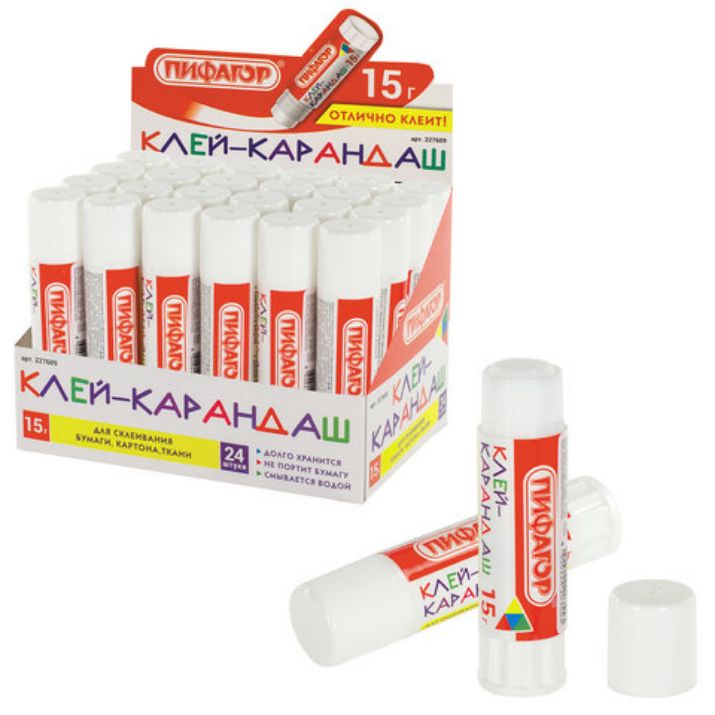 Изображение Клей-карандаш ПИФАГОР, 15 г, 227609
