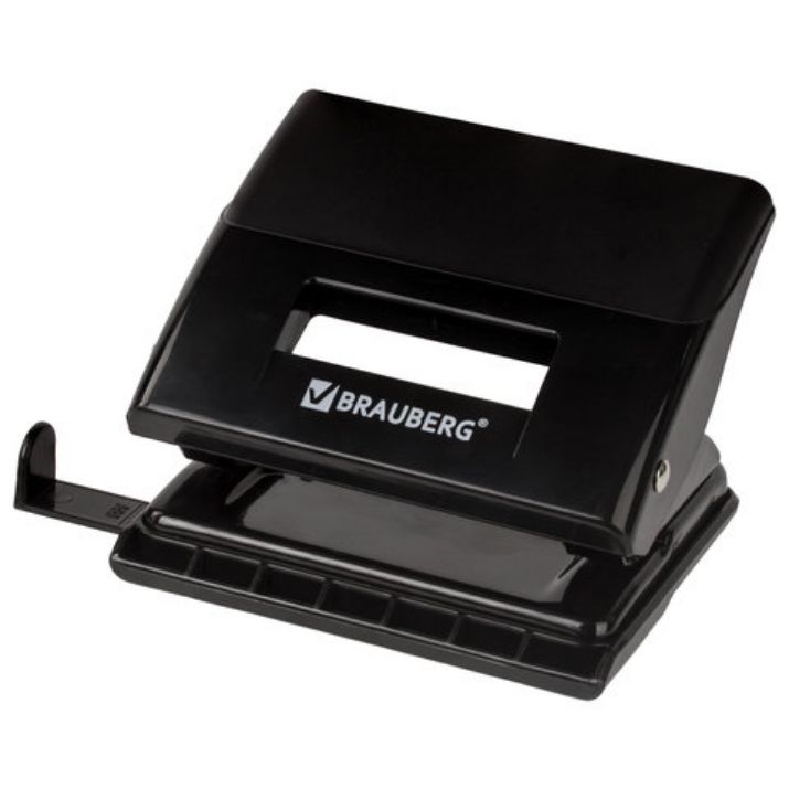 Изображение Дырокол BRAUBERG "Black Jack", до 20 листов, черный, 227796