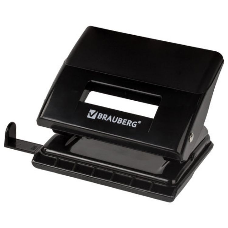 Изображение Дырокол BRAUBERG "Black Jack", до 20 листов, черный, 227796