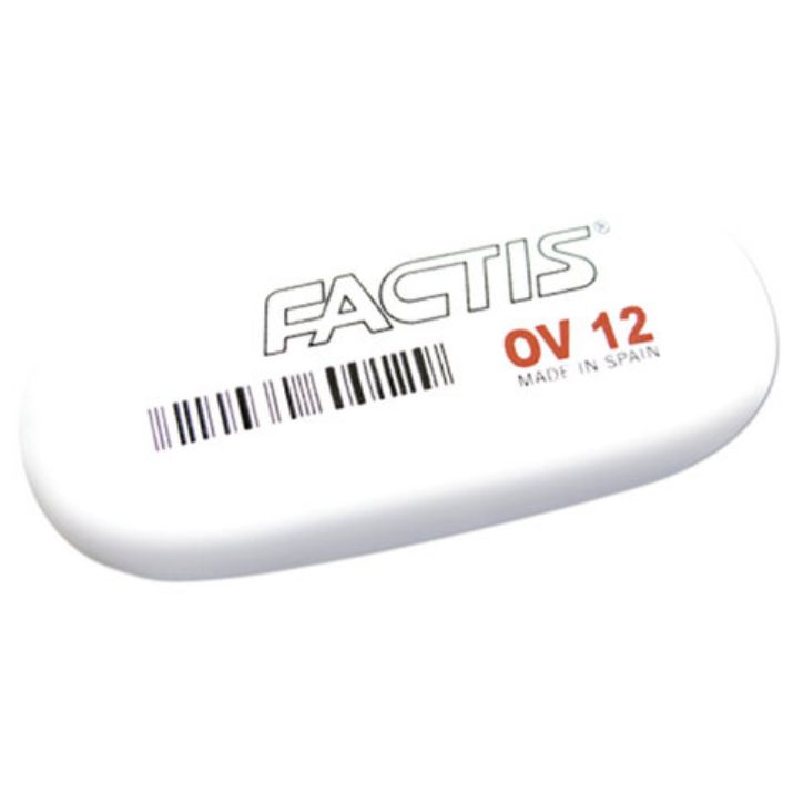 Изображение Ластик большой FACTIS OV 12 (Испания), 61х28х13 мм, белый, овальный, CMFOV12