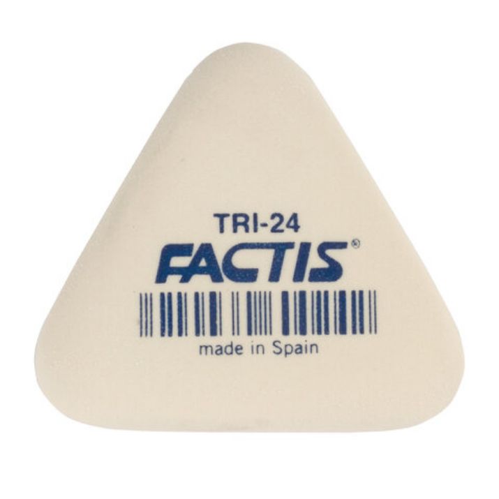 Изображение Ластик FACTIS (Испания) TRI 24, 51х46х12 мм, белый, треугольный, мягкий, PMFTRI24