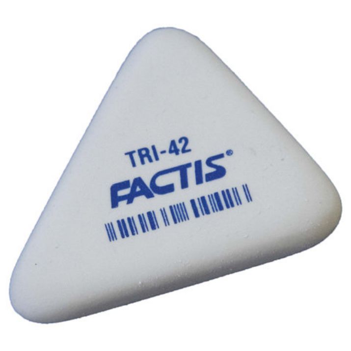 Изображение Ластик FACTIS TRI 42 (Испания), 45х35х8 мм, белый, треугольный, PMFTRI42