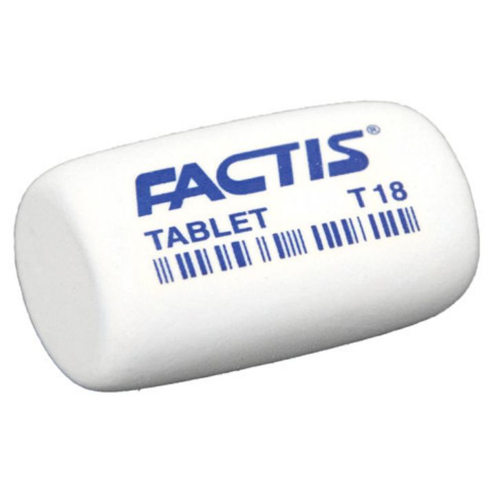 Изображение Ластик FACTIS Tablet T 18 (Испания), 45х28х13 мм, белый, скошенный край, CMFT18