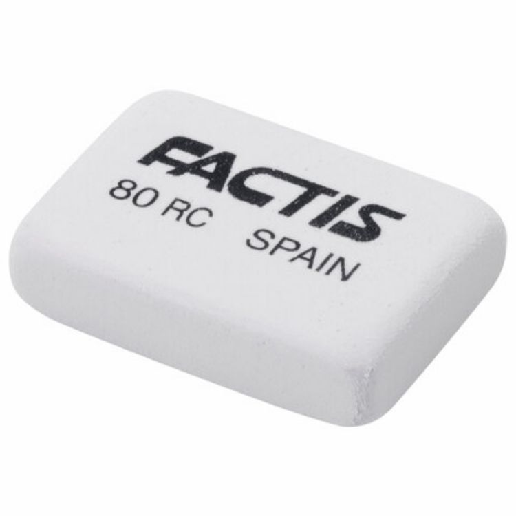 Изображение Ластик FACTIS 80 RC (Испания), 28х20х7 мм, белый, прямоугольный, CNF80RC