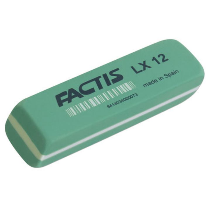 Изображение Ластик большой FACTIS LX 12 (Испания), 74х24х13 мм, зеленый, прямоугольный, скошенные края, CPFLX12