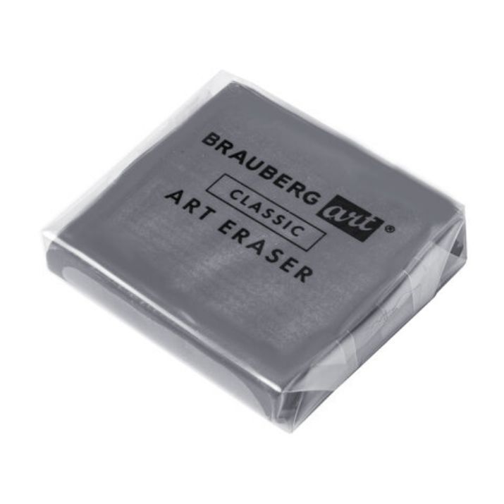 Изображение Ластик-клячка художественный BRAUBERG ART "CLASSIC" 40х36х10 мм, супермягкий, серый, 228064