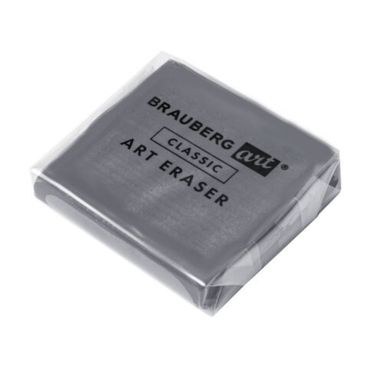 Изображение Ластик-клячка художественный BRAUBERG ART "CLASSIC" 40х36х10 мм, супермягкий, серый, 228064