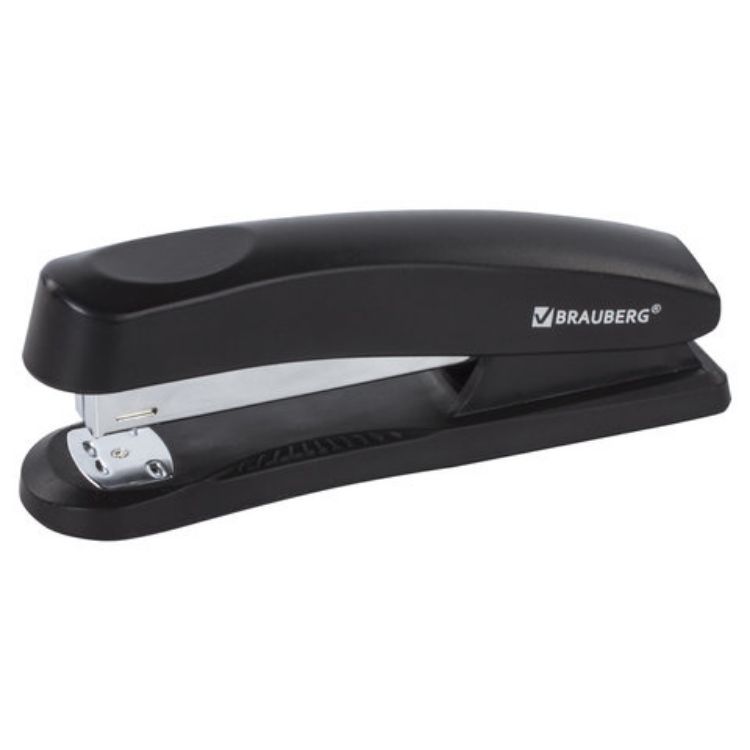 Изображение Степлер №24/6, 26/6 BRAUBERG "Standard+", до 30 листов, полнозагрузочный,черный, 228606