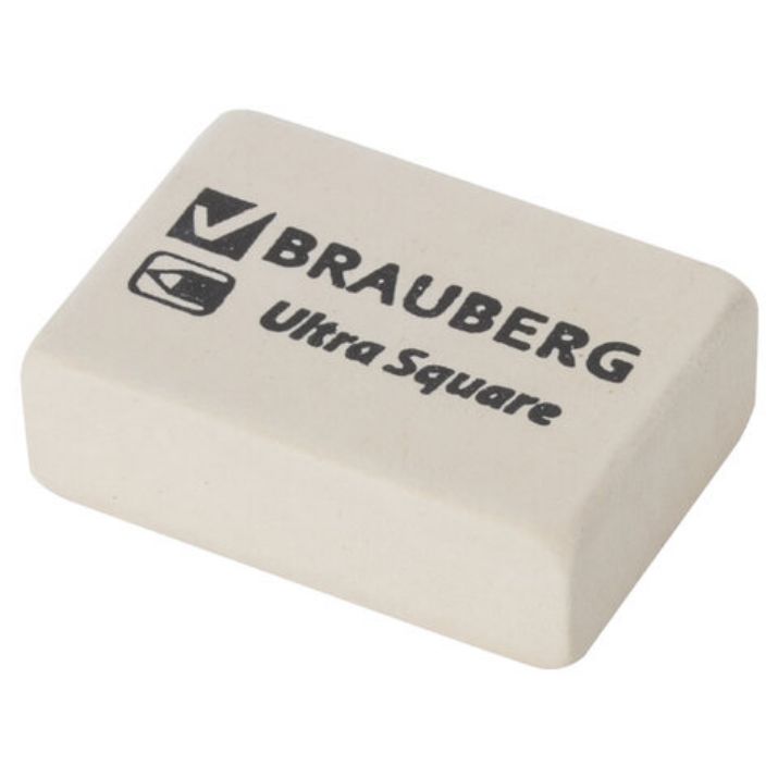 Изображение Ластик BRAUBERG "Ultra Square", 26х18х8 мм, белый, натуральный каучук, 228707