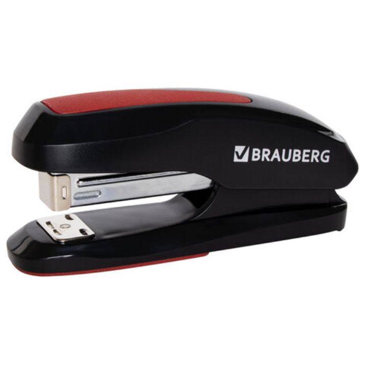 Изображение Степлер №24/6, 26/6 BRAUBERG "Extra", до 30 листов, черно-красный, 229085