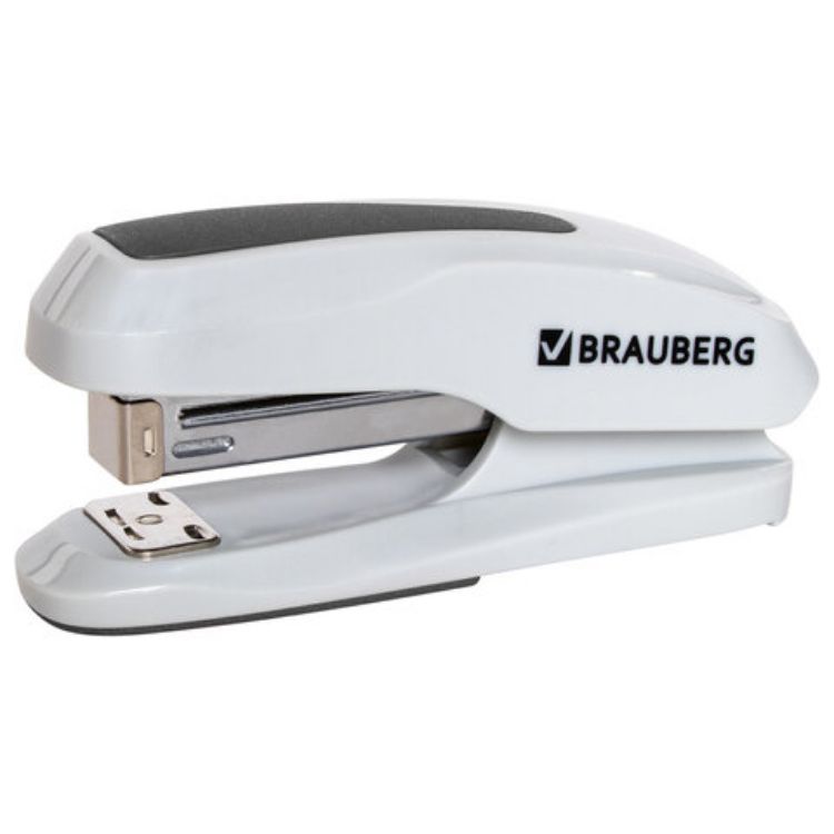 Изображение Степлер №24/6, 26/6 BRAUBERG "Extra", до 30 листов, серый, 229089
