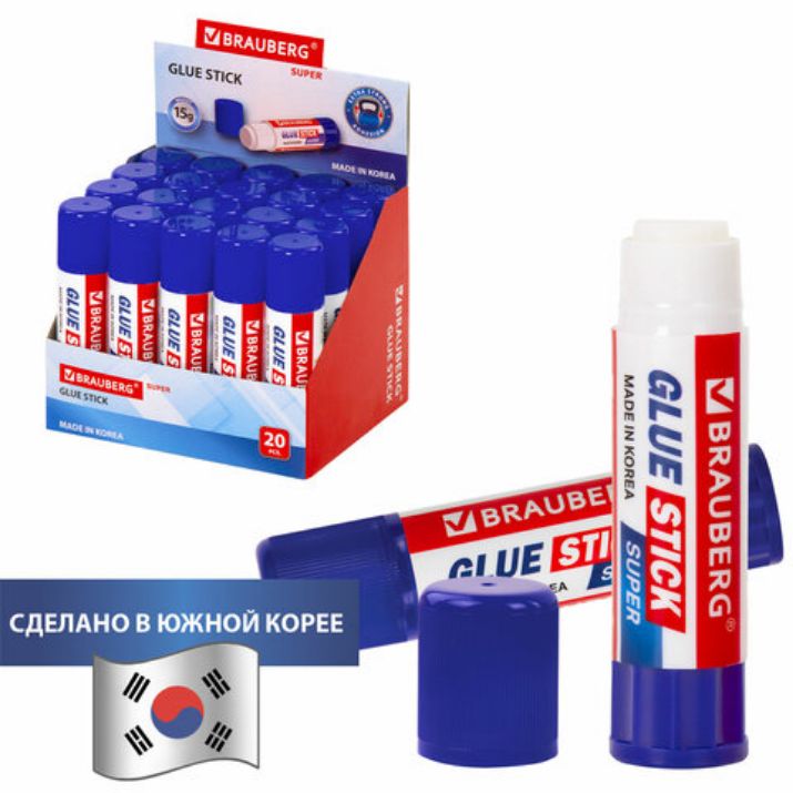 Изображение Клей-карандаш BRAUBERG SUPER, 15 г, ЮЖНАЯ КОРЕЯ, 229541
